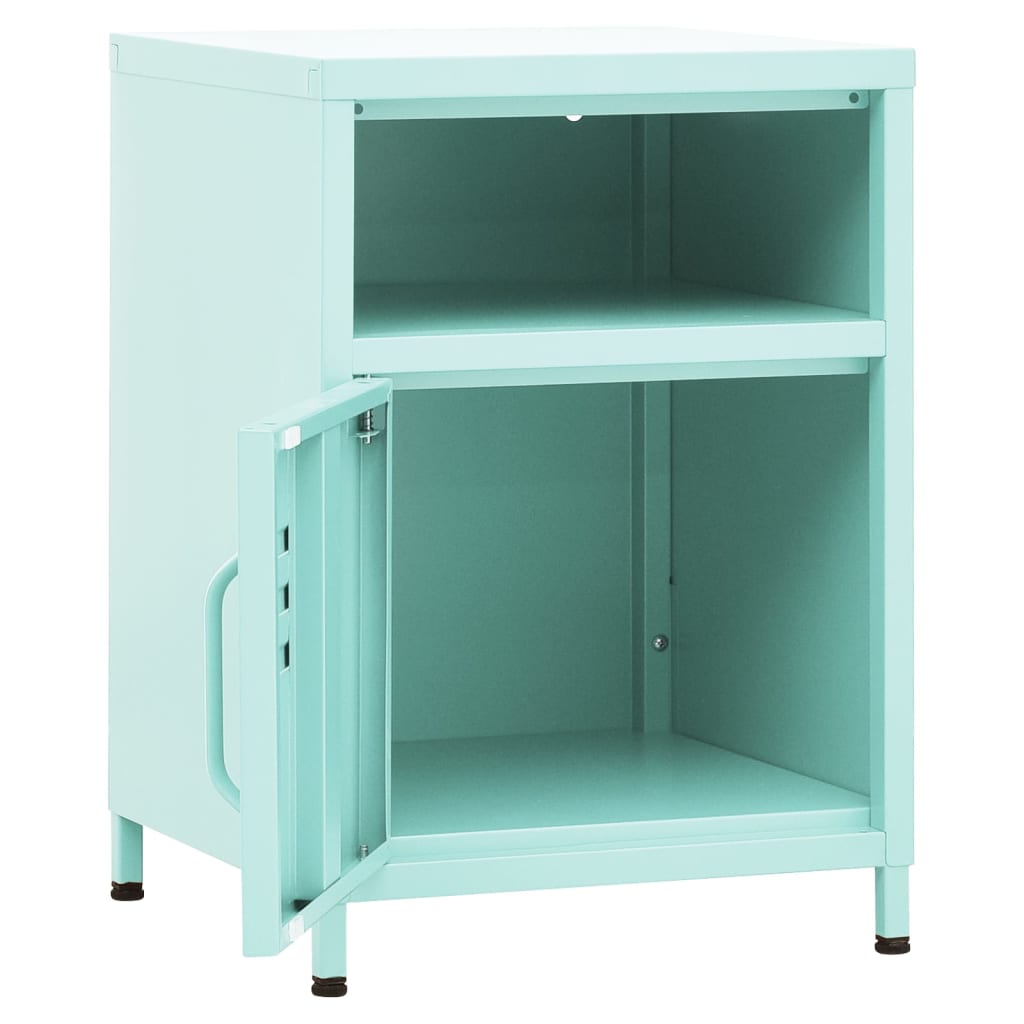 vidaXL Nightstand | Set of 2 | Mint | Steel | Small | Nightstand | Square - Green