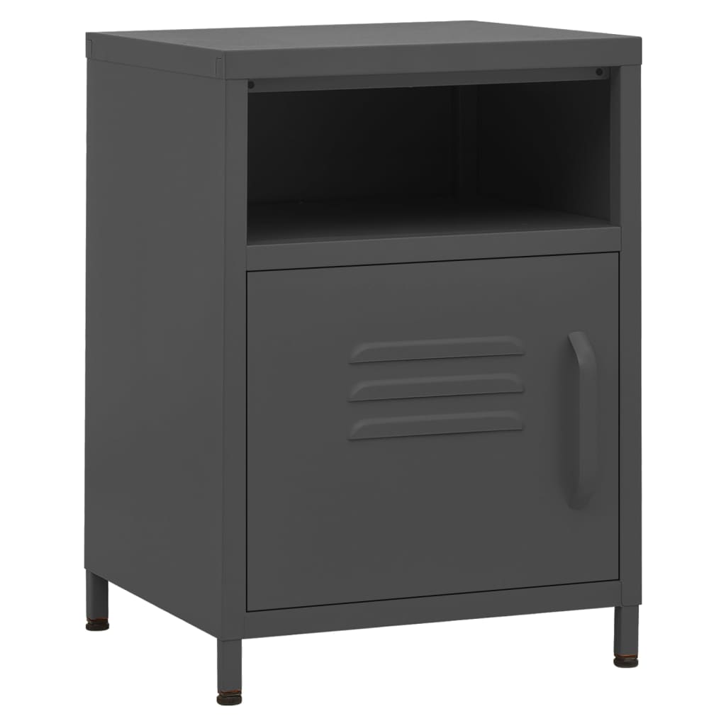 vidaXL Nightstands 2 pcs Anthracite 35x35x51 cm Steel - 60714