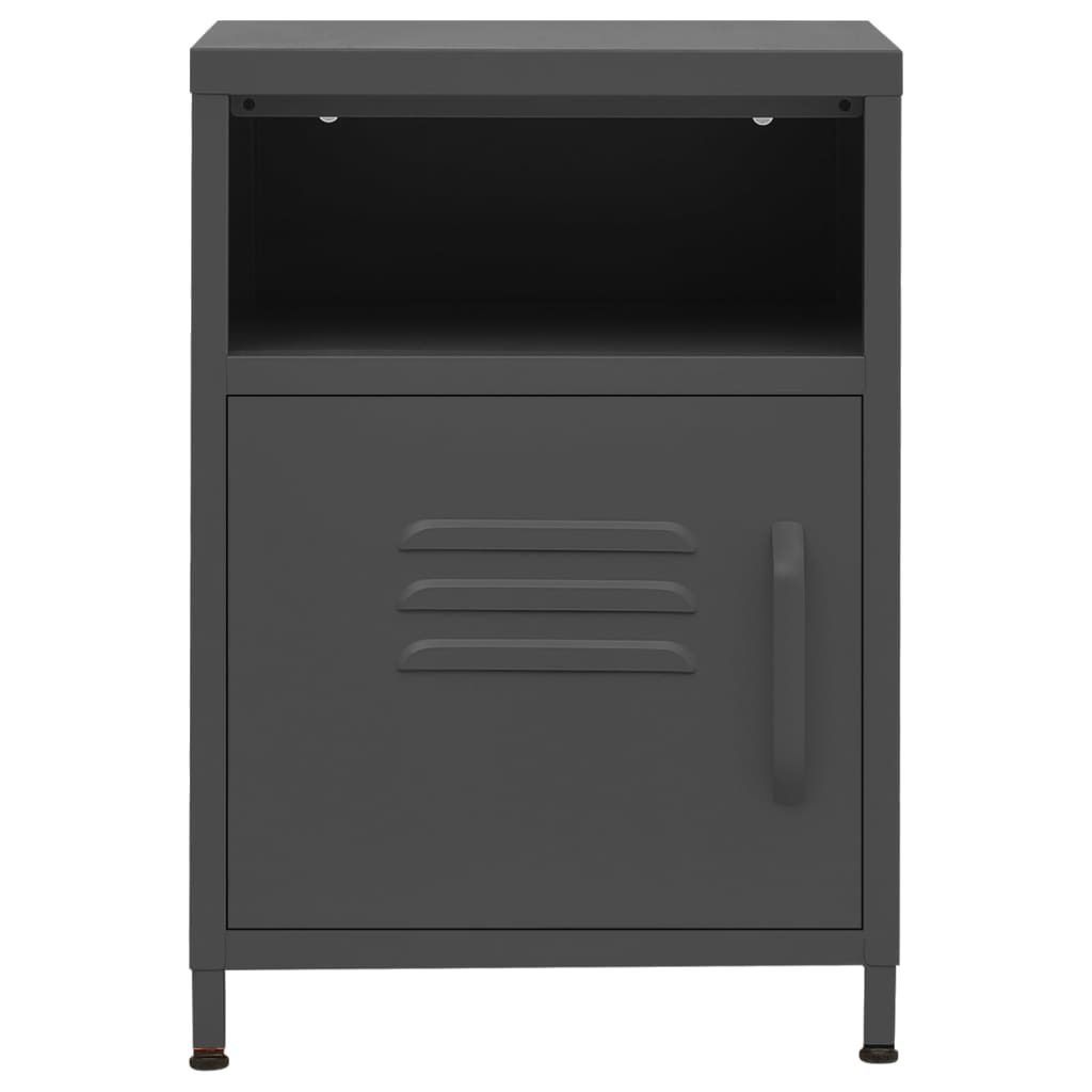 vidaXL Nightstands 2 pcs Anthracite 35x35x51 cm Steel - 60714