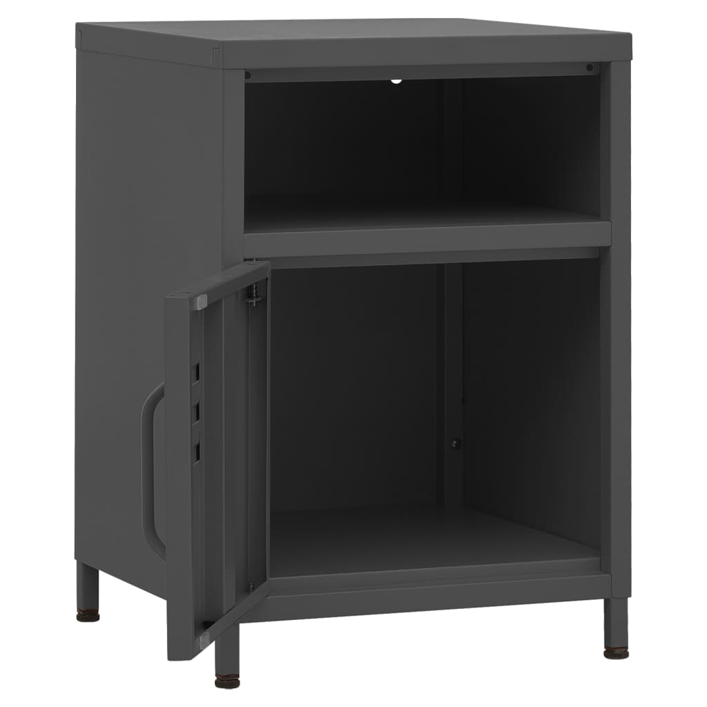 vidaXL Nightstands 2 pcs Anthracite 35x35x51 cm Steel - 60714
