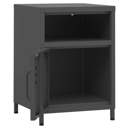 vidaXL Nightstands 2 pcs Anthracite 35x35x51 cm Steel - 60714
