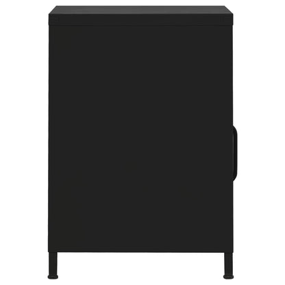 vidaXL Nightstand | Set of 2 | Black | Steel | Nightstand | Square | Modern