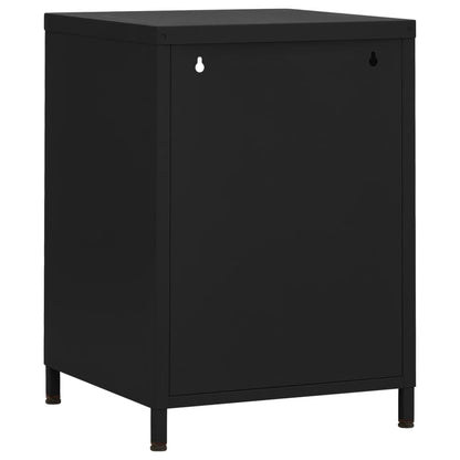 vidaXL Nightstand | Set of 2 | Black | Steel | Nightstand | Square | Modern