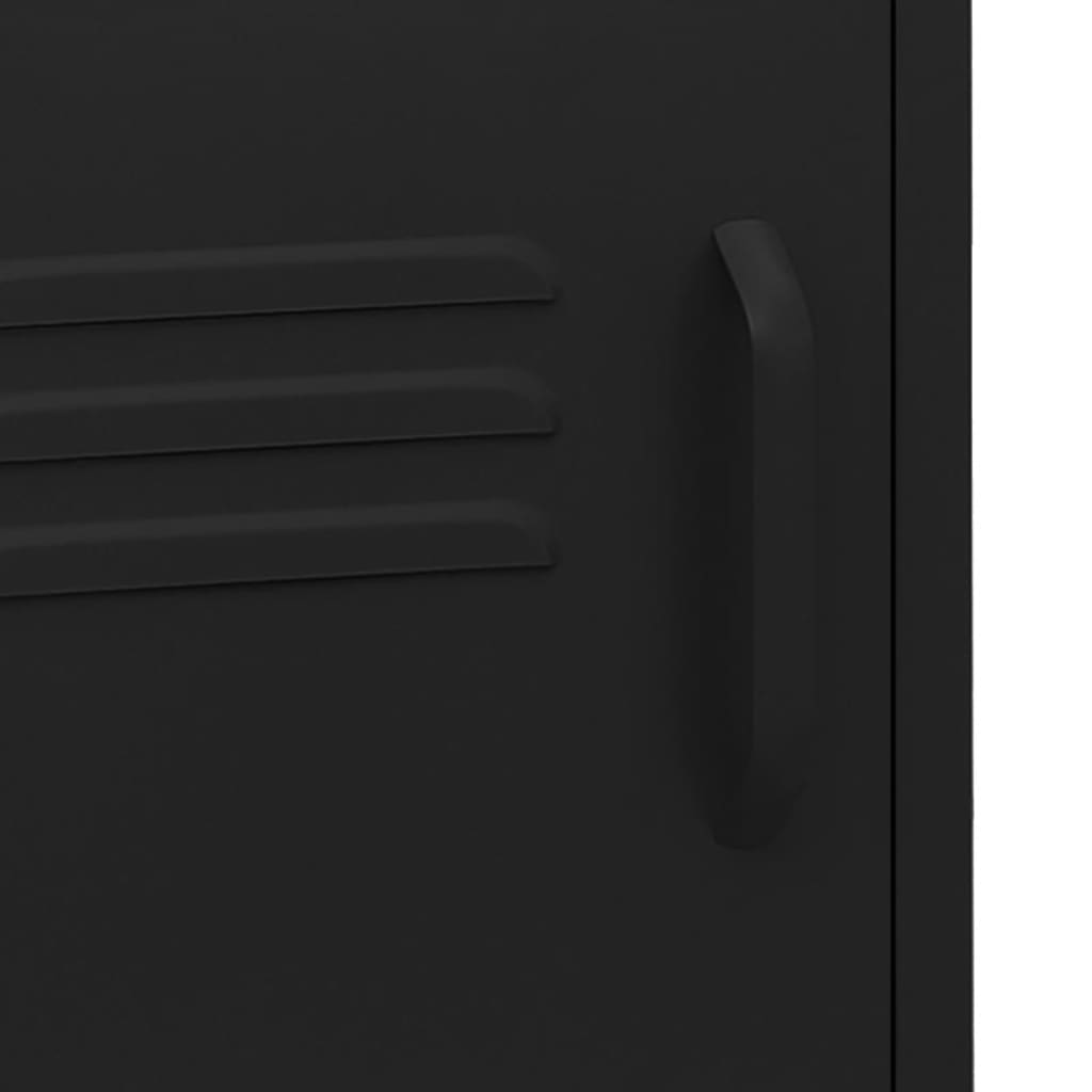 vidaXL Nightstand | Set of 2 | Black | Steel | Nightstand | Square | Modern