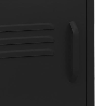 vidaXL Nightstand | Set of 2 | Black | Steel | Nightstand | Square | Modern