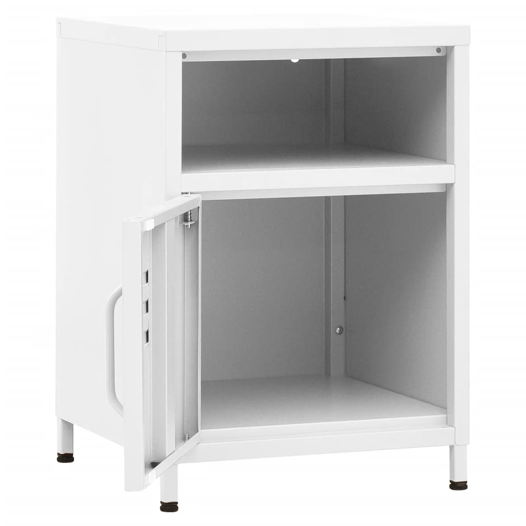 vidaXL Nightstands 2 pcs White 35x35x51 cm Steel - 60728