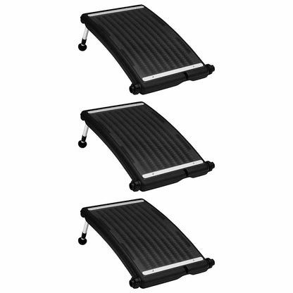vidaXL Curved Pool Solar Heating Panels 3 pcs 72.5x46 cm - Black