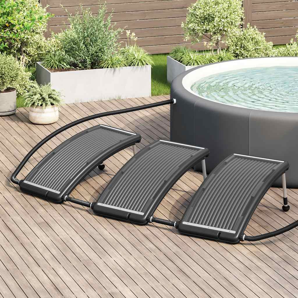 vidaXL Solar Pool Heating Panel | Set of 3 | Black | HDPE | Standard - 110 x 65 cm