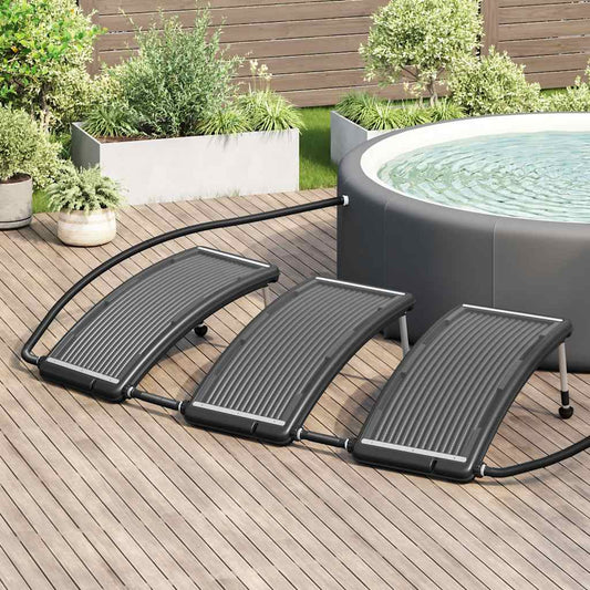 vidaXL Solar Pool Heating Panel | Set of 3 | Black | HDPE | Standard - 110 x 65 cm