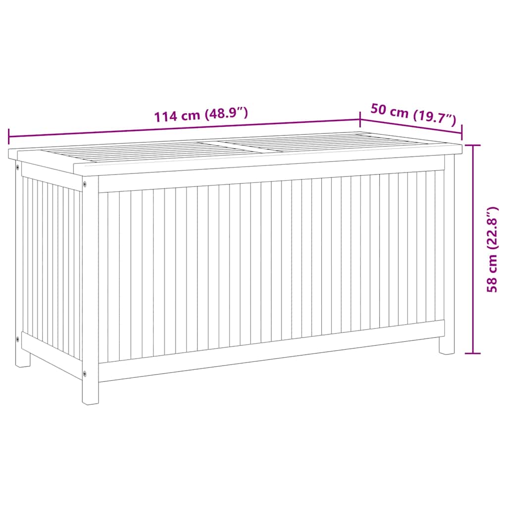 vidaXL Garden Box 114x50x58 cm Solid Wood Teak - Brown