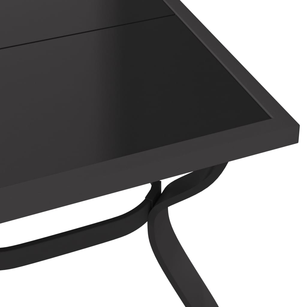 vidaXL Garden Table Grey and Black 180x80x70 cm Steel and Glass