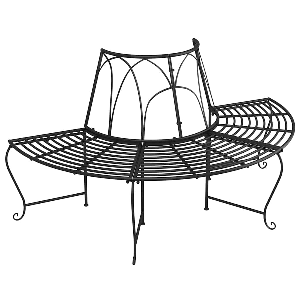 vidaXL Tree Bench | Set of 2 | Black | Steel | Large | Appealing Design