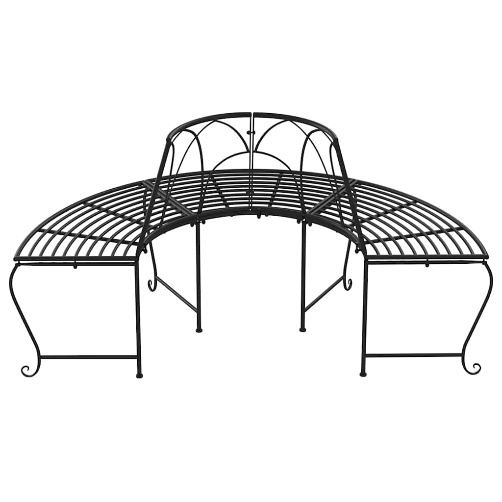 vidaXL Tree Bench | Set of 2 | Black | Steel | Large | Appealing Design