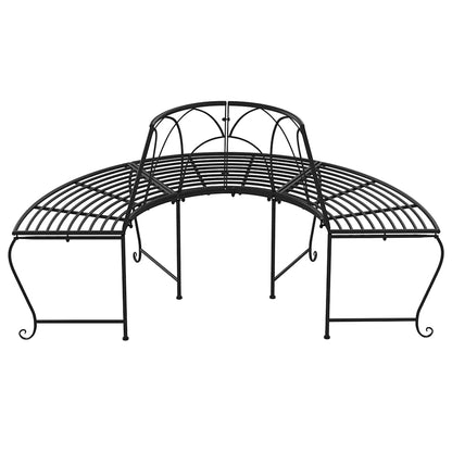 vidaXL Tree Bench | Set of 2 | Black | Steel | Large | Appealing Design