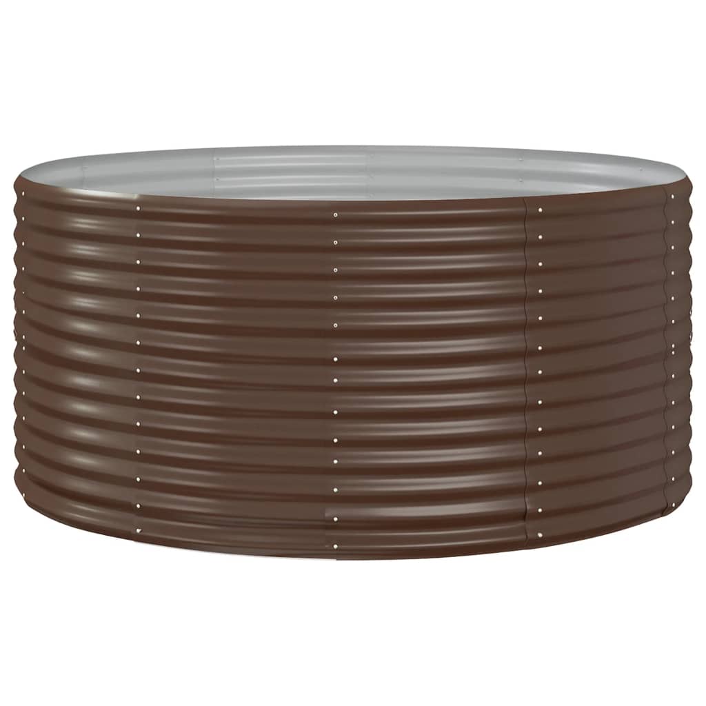 vidaXL Garden Raised Bed Brown 140x140x68 cm Galvanised Steel