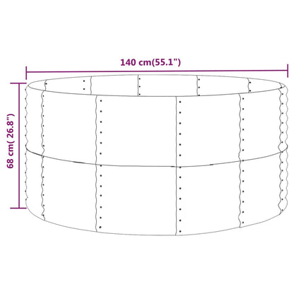 vidaXL Garden Raised Bed Brown 140x140x68 cm Galvanised Steel