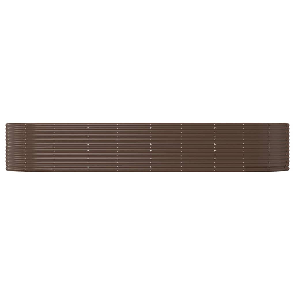vidaXL Garden Raised Bed Brown 367x140x68 cm Galvanised Steel