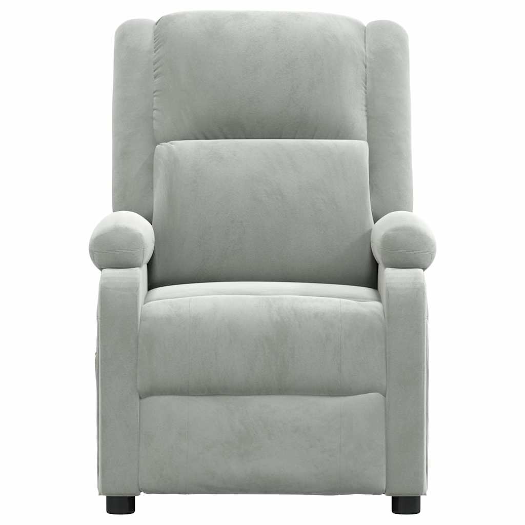 vidaXL Recliner Chair Light Grey Velvet