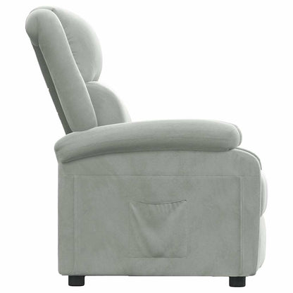 vidaXL Recliner Chair Light Grey Velvet