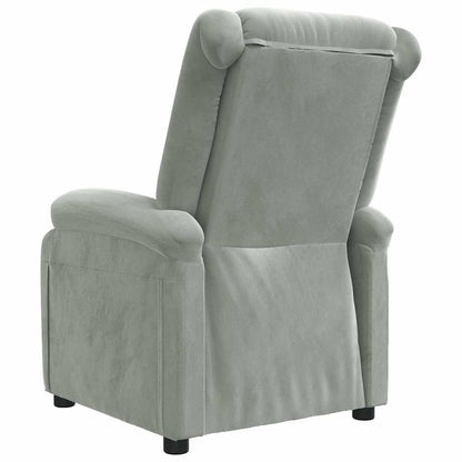 vidaXL Recliner Chair Light Grey Velvet