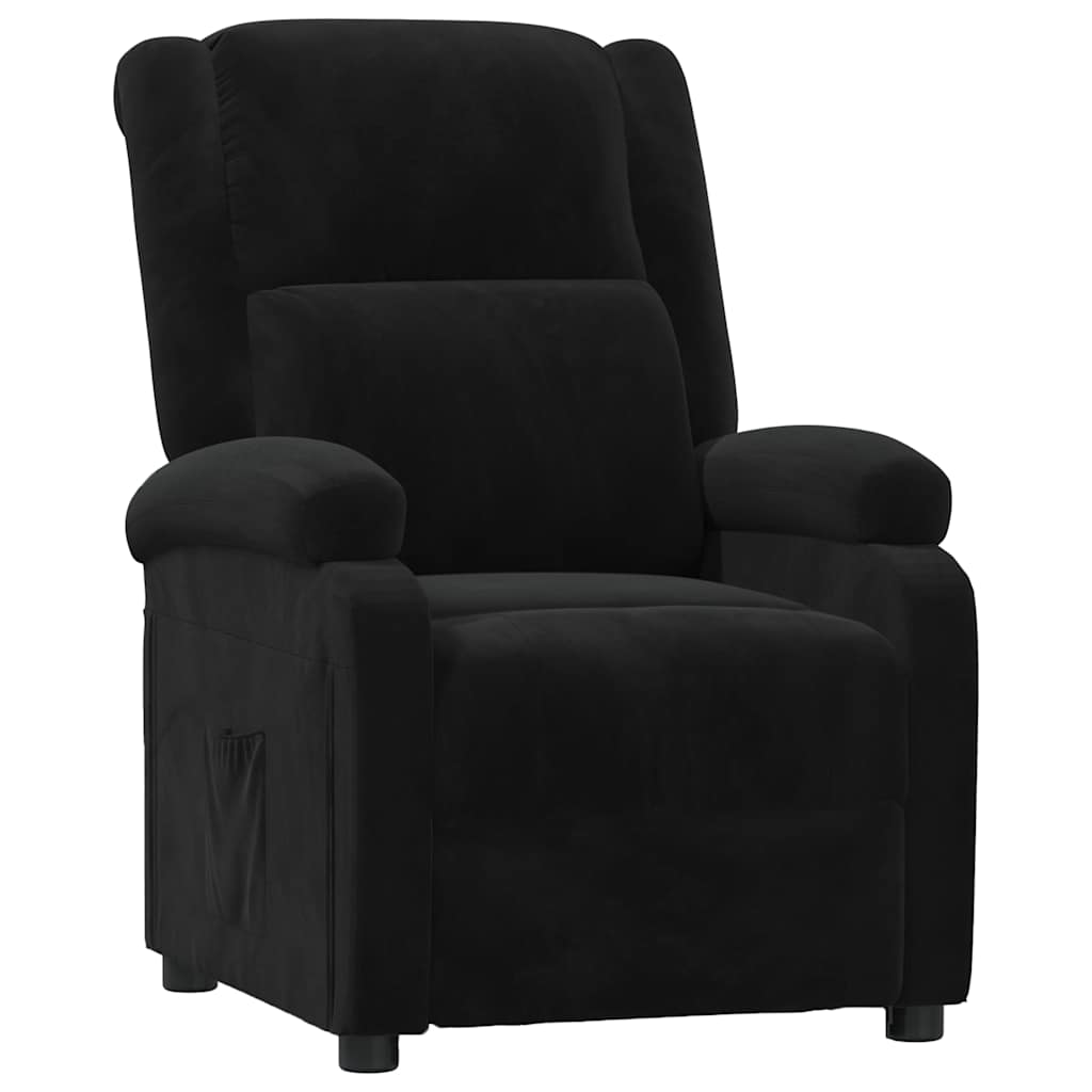 vidaXL Recliner Chair Black Velvet