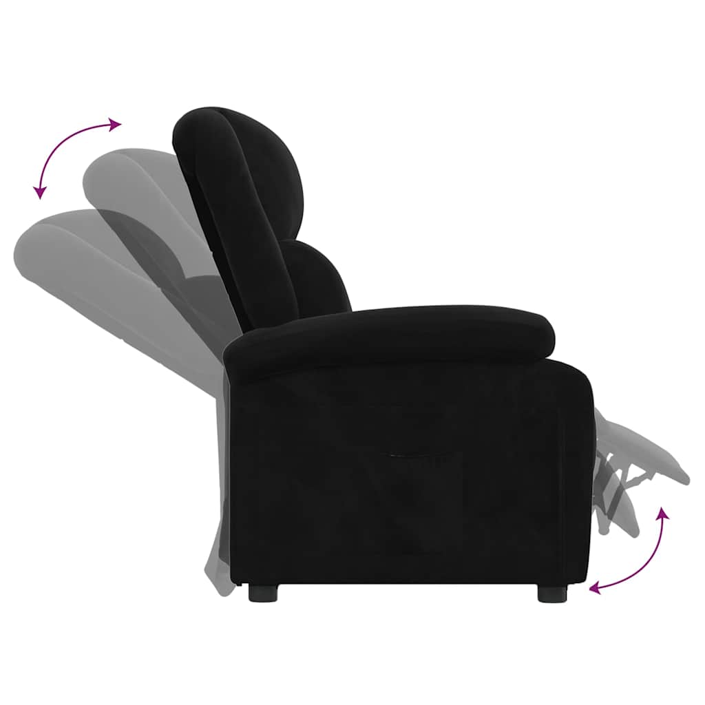 vidaXL Recliner Chair Black Velvet