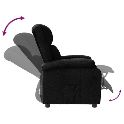 vidaXL Recliner Chair Black Fabric