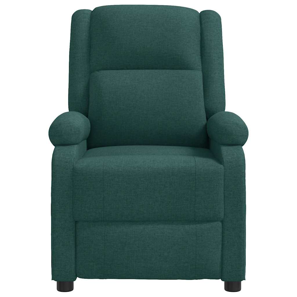 vidaXL Recliner Chair Dark Green Fabric