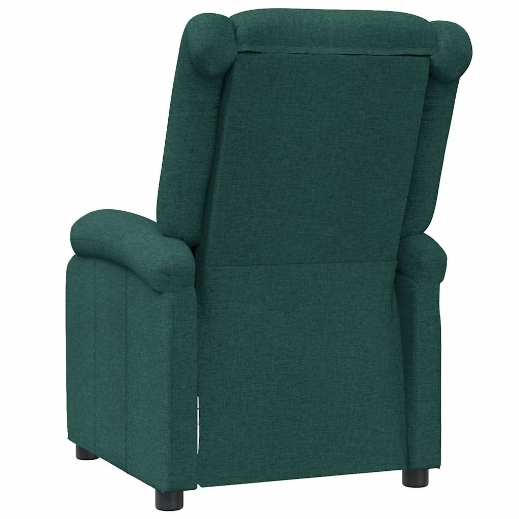 vidaXL Recliner Chair Dark Green Fabric