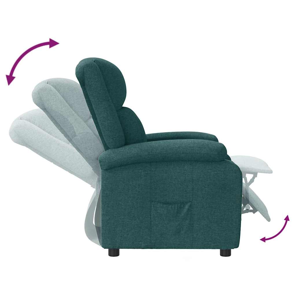 vidaXL Recliner Chair Dark Green Fabric