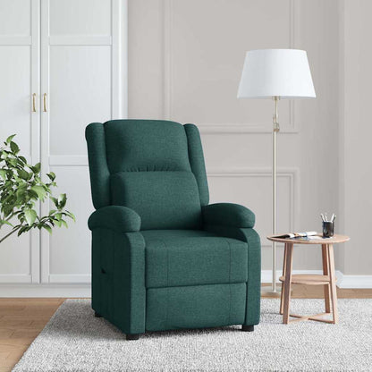 vidaXL Recliner Chair Dark Green Fabric