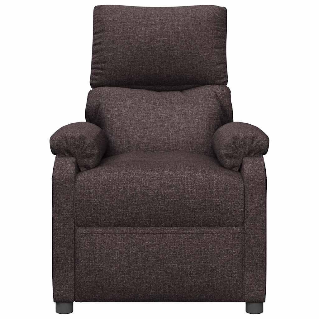 vidaXL Recliner Chair Dark Brown Fabric