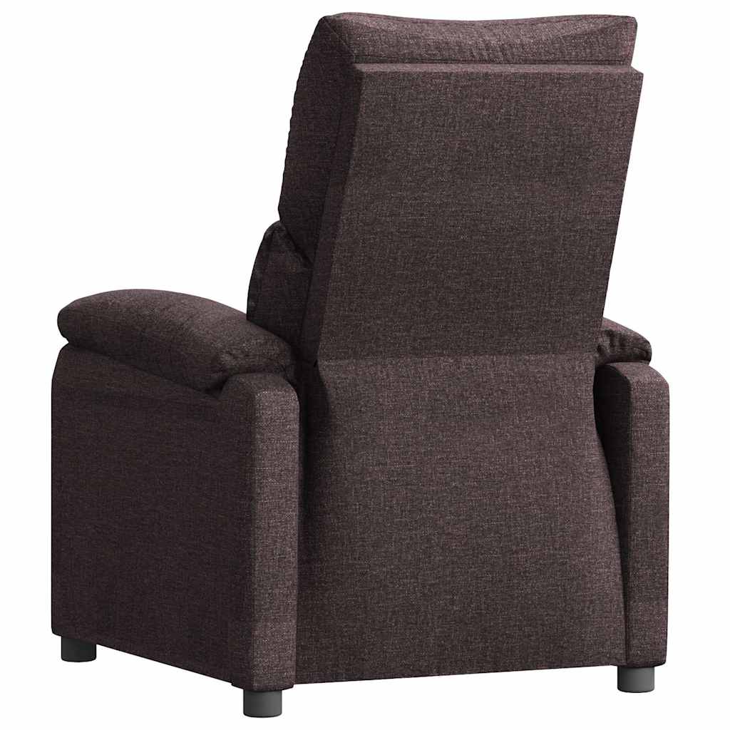 vidaXL Recliner Chair Dark Brown Fabric