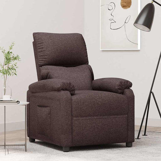 vidaXL Recliner Chair Dark Brown Fabric