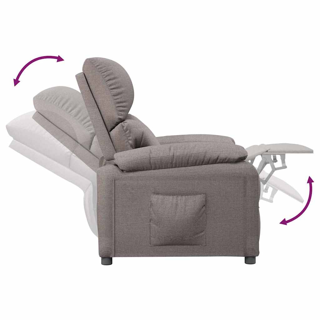 vidaXL Recliner Chair Taupe Fabric