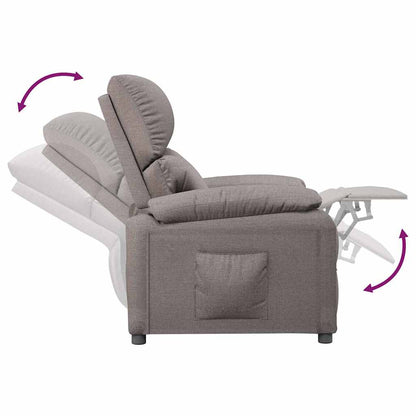 vidaXL Recliner Chair Taupe Fabric