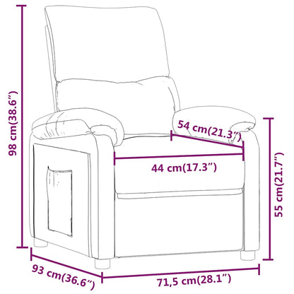 vidaXL Recliner Chair Taupe Fabric