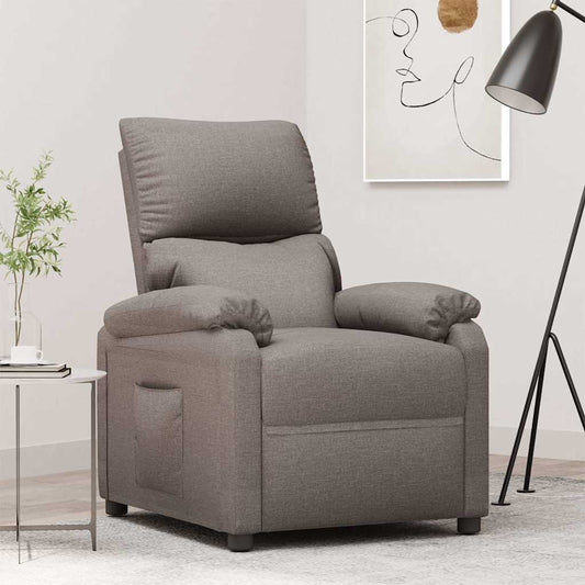 vidaXL Recliner Chair Taupe Fabric