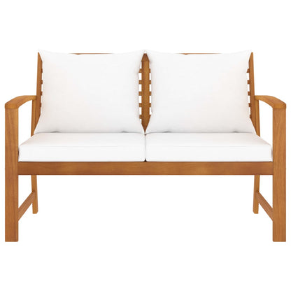 vidaXL Garden Bench 120 cm with Cream Cushion Solid Wood Acacia - Brown