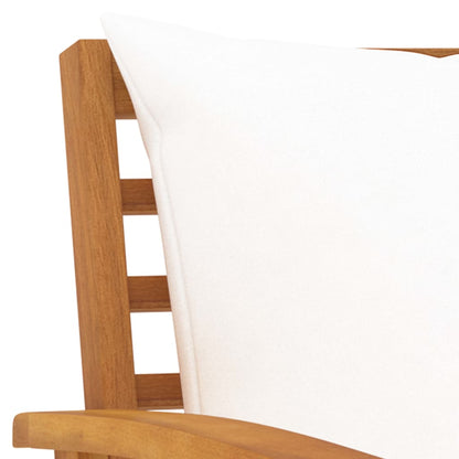 vidaXL Garden Bench 120 cm with Cream Cushion Solid Wood Acacia - Brown