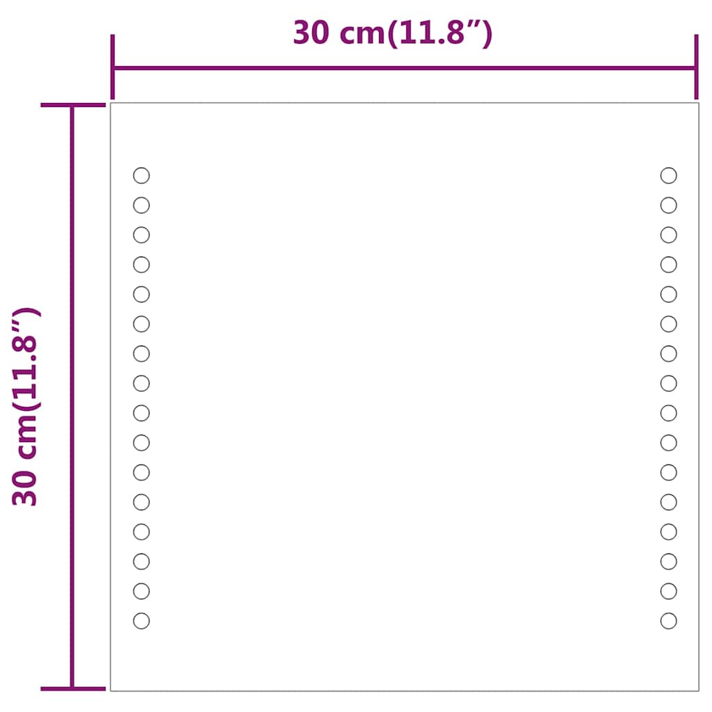 vidaXL LED Bathroom Mirror 30x30 cm - Transpart - 30 x 0.4 x 30 cm