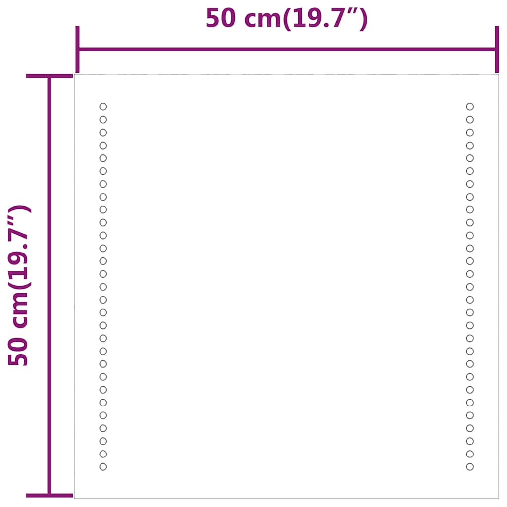 vidaXL LED Bathroom Mirror 50x50 cm - Transpart - 50 x 0.4 x 50 cm