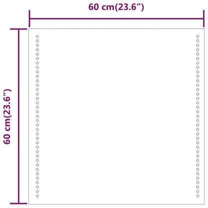 vidaXL LED Bathroom Mirror 60x60 cm - Transpart - 60 x 0.4 x 60 cm