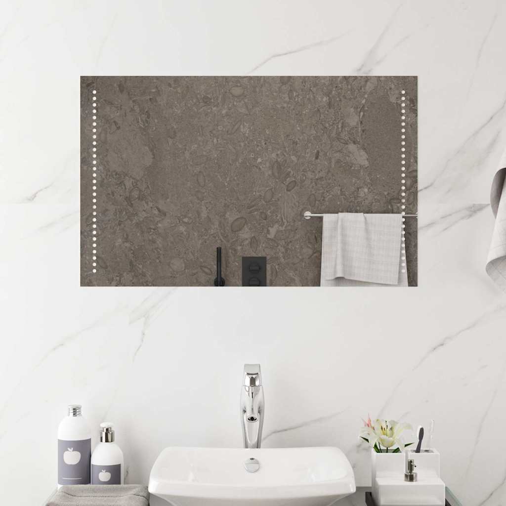 vidaXL LED Bathroom Mirror 80x50 cm - Transpart - 80 x 0.4 x 50 cm