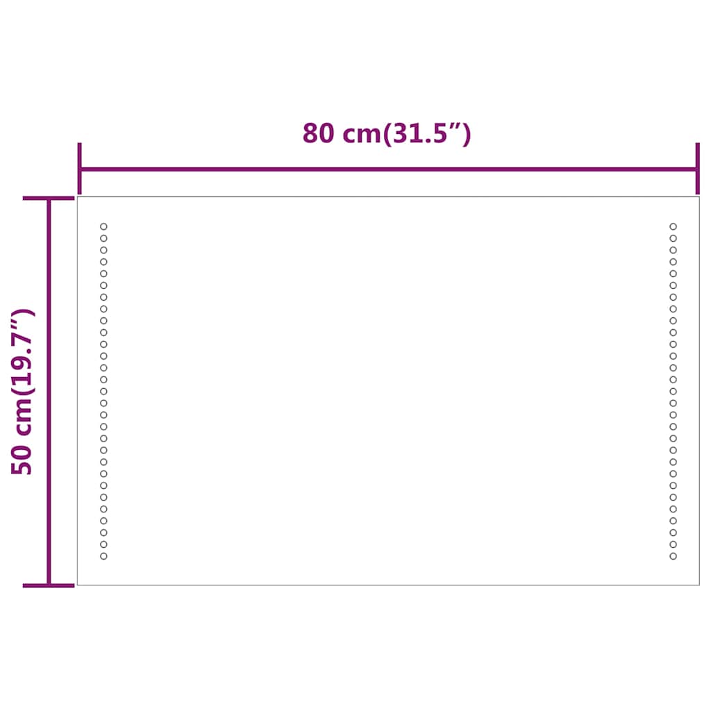 vidaXL LED Bathroom Mirror 80x50 cm - Transpart - 80 x 0.4 x 50 cm