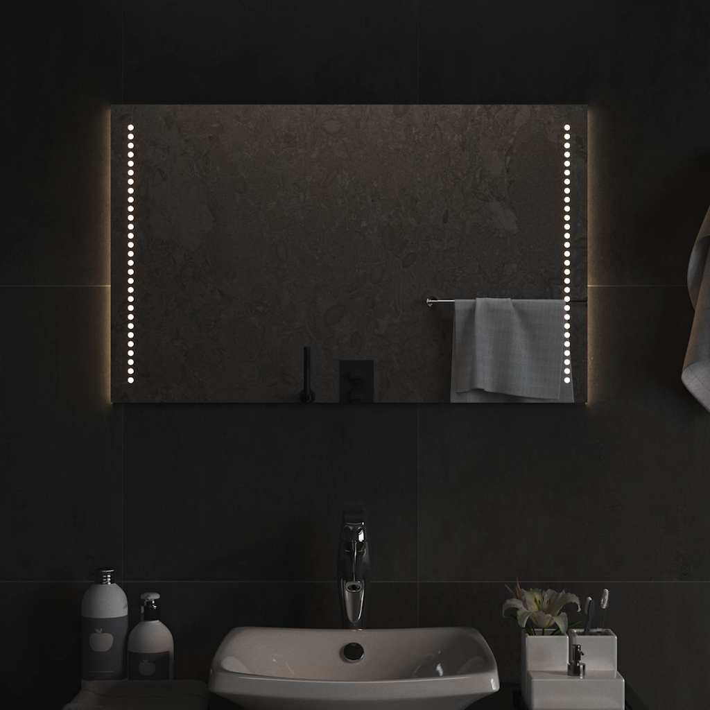 vidaXL LED Bathroom Mirror 80x50 cm - Transpart - 80 x 0.4 x 50 cm