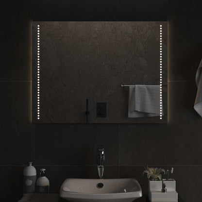 vidaXL LED Bathroom Mirror 80x60 cm - Transpart - 80 x 0.4 x 60 cm