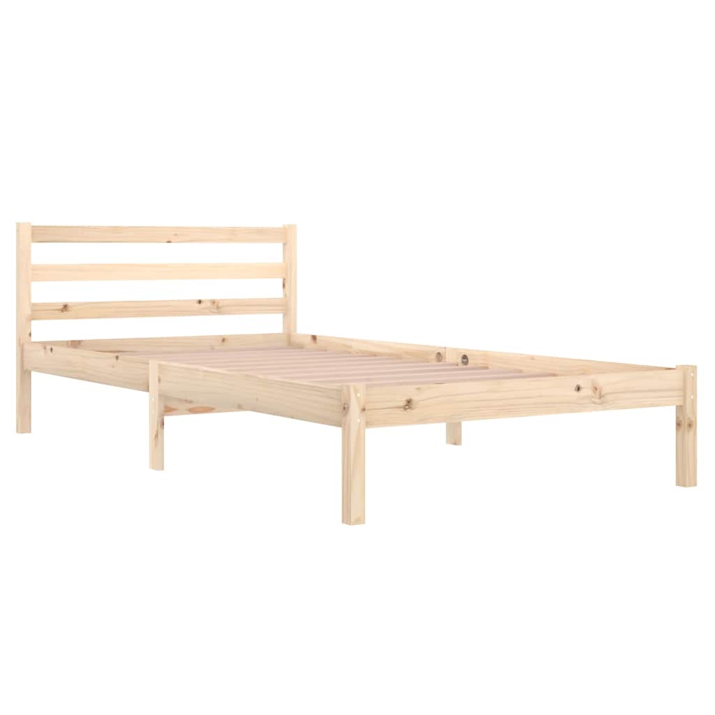 vidaXL Bed Frame without Mattress Solid Wood Pine 100x200cm - Brown - 205.5 x 105.5 x 69.5 cm