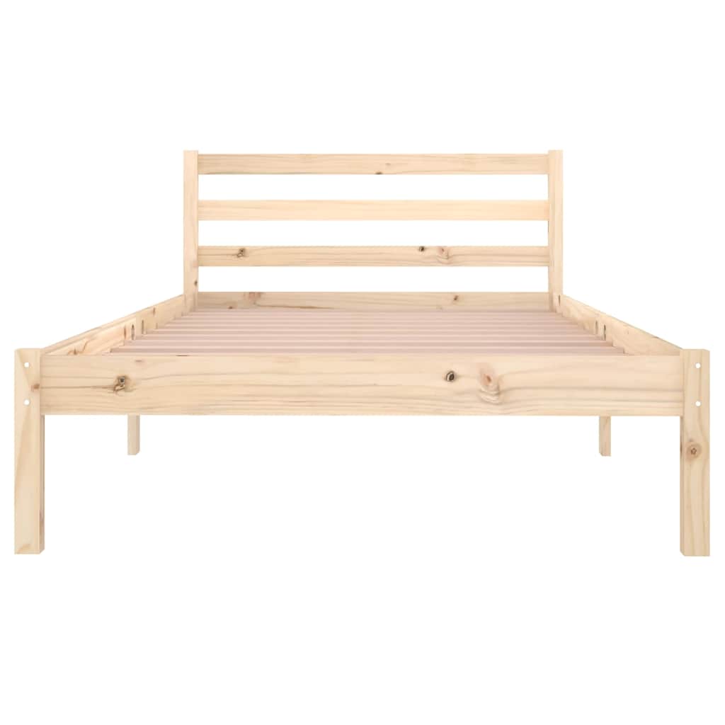 vidaXL Bed Frame without Mattress Solid Wood Pine 100x200cm - Brown - 205.5 x 105.5 x 69.5 cm