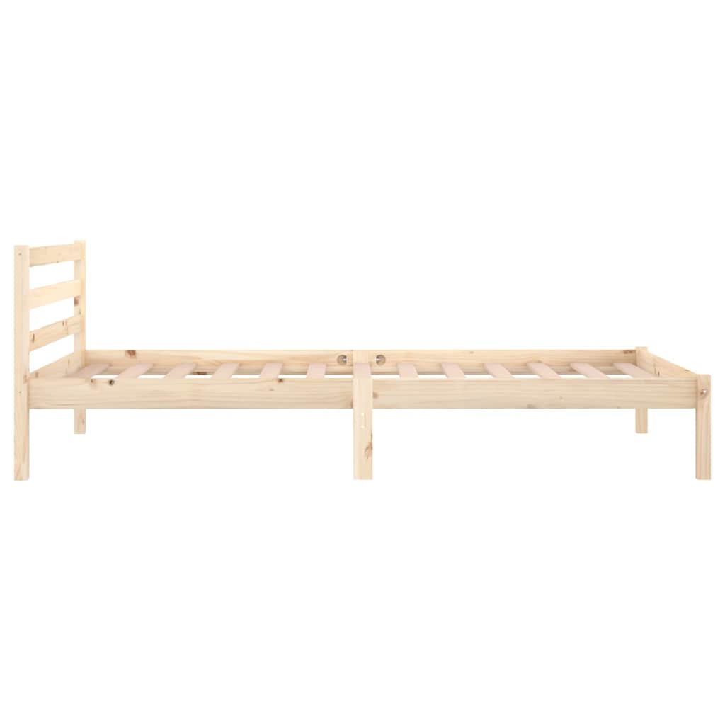 vidaXL Bed Frame without Mattress Solid Wood Pine 100x200cm - Brown - 205.5 x 105.5 x 69.5 cm
